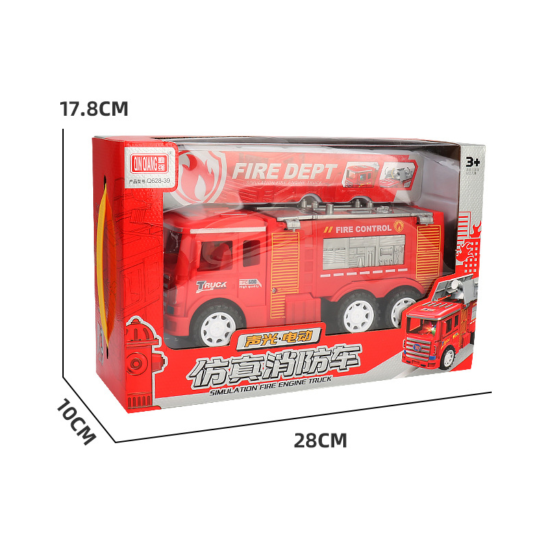 Nuevo modelo de simulación de camión de bomberos eléctrico universal caminando luz de música para niños y niñas juguetes para niños