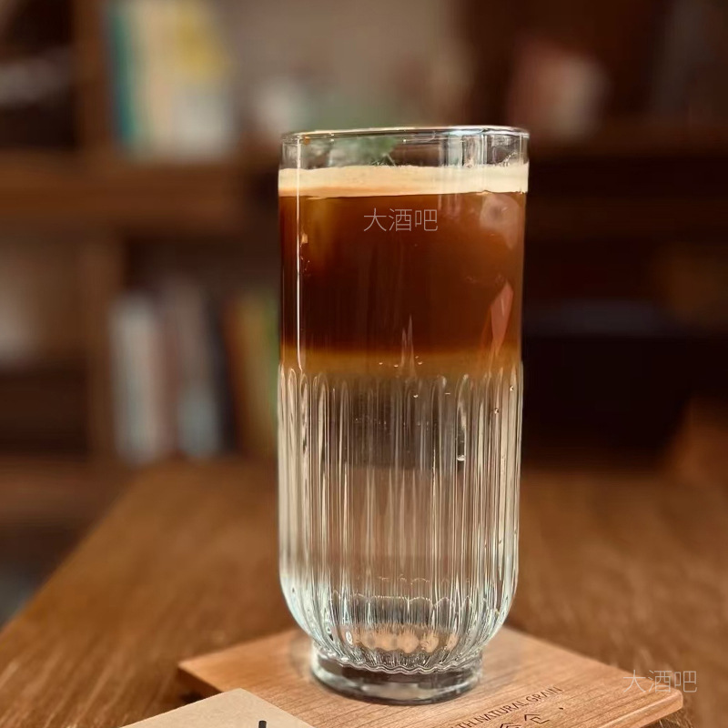 日本製ストライプガラスコールドドリンクカップアイスアメリカンラテコーヒーカップインスタイルジュースカップコリンカップドリンクカップ|undefined