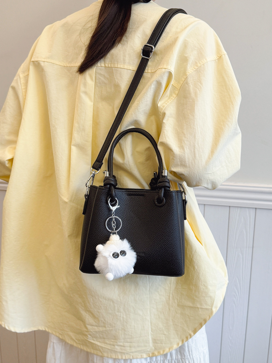 2025 nuevo estilo simple de color sólido cesta de verduras bolsos de cubo bolsos de moda retro bolsos de hombro bolsos de mujer
