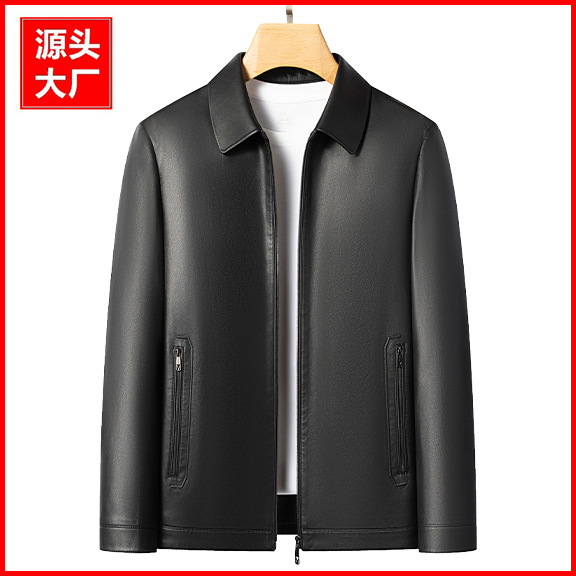 Enobani | Autumn and Winter Hot-Selling Men's Lapel Eco-Leather Jacket. | Thickness Optional 2585 Enobani | Autumn and Winter Hot-Selling Men's Lapel Eco-Leather Jacket. | Thickness Optional 2585