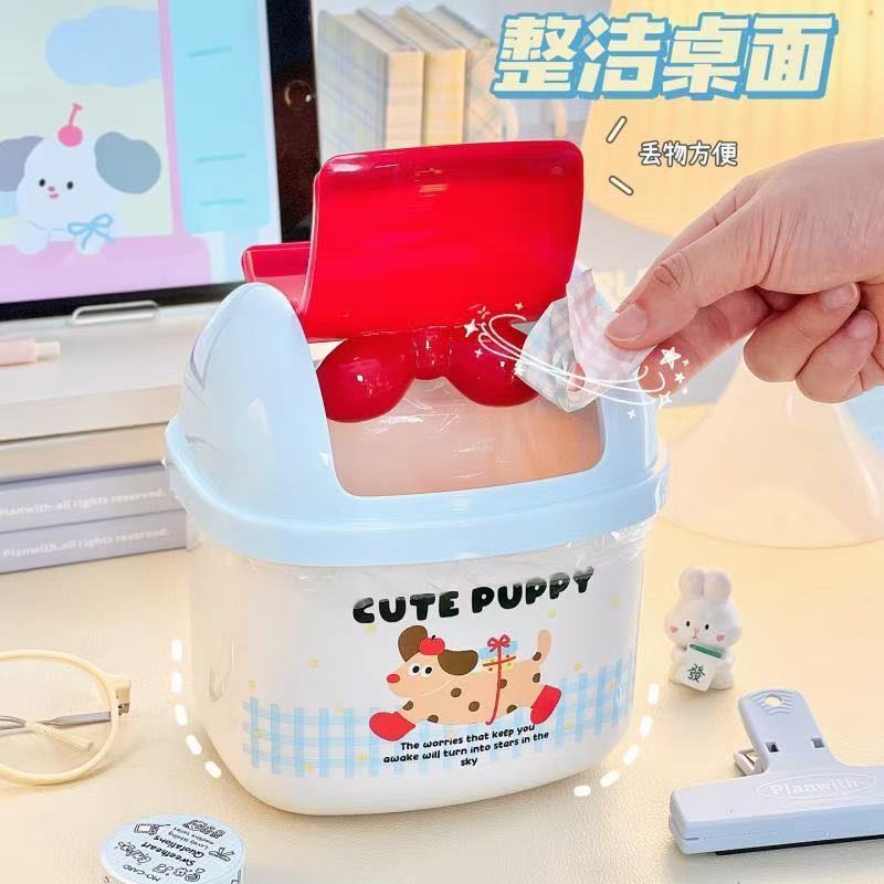 ダックスフントデスクトップゴミ箱かわいい高価値ホームオフィスデスクトップ収納蓋付き小型クリエイティブミニ|undefined