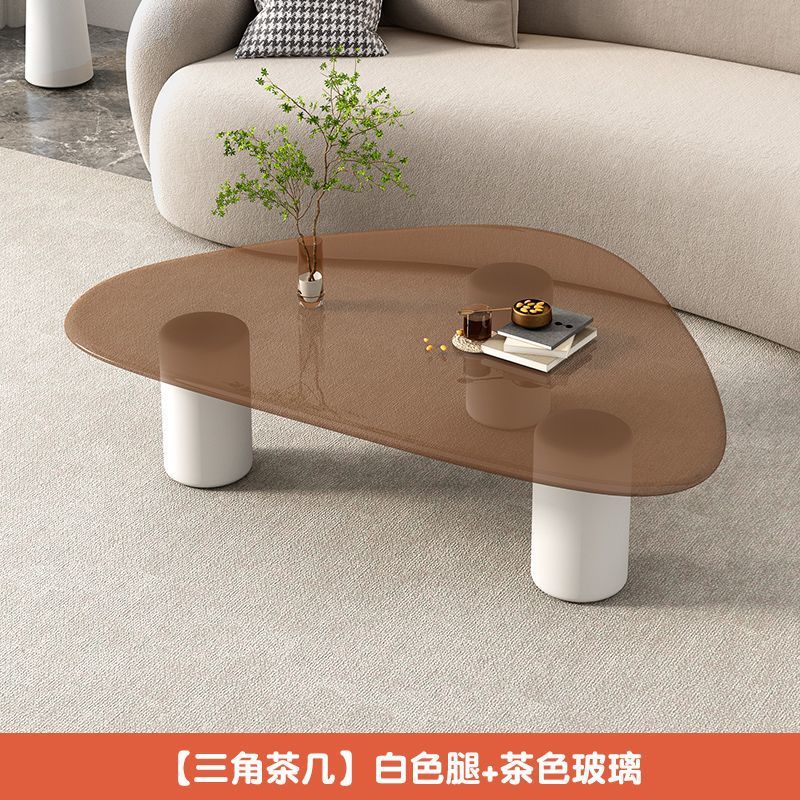 Tabla de té de vidrio templado tabla de roca pequeña sala de estar doméstica moderna simple red tabla de té goteo de agua