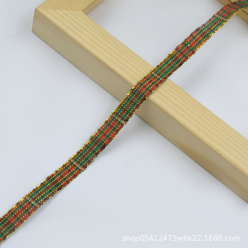 Cinta navideña multicolor Plaid cinta flor regalo embalaje decoración navideña DIY joyería material al por mayor