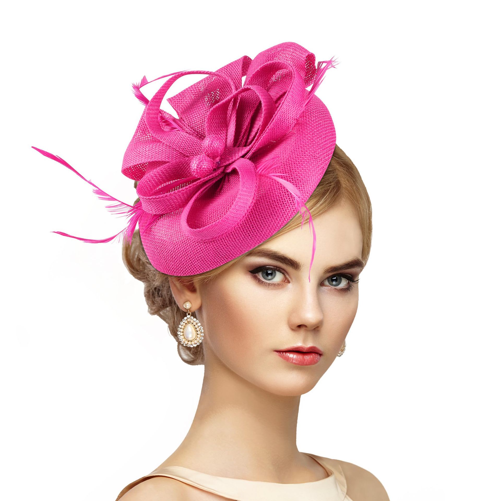 European and American Fashion Headband Party Feather Hair Accessories Fascinator Linen Hat Party Ball Bridal Headdress