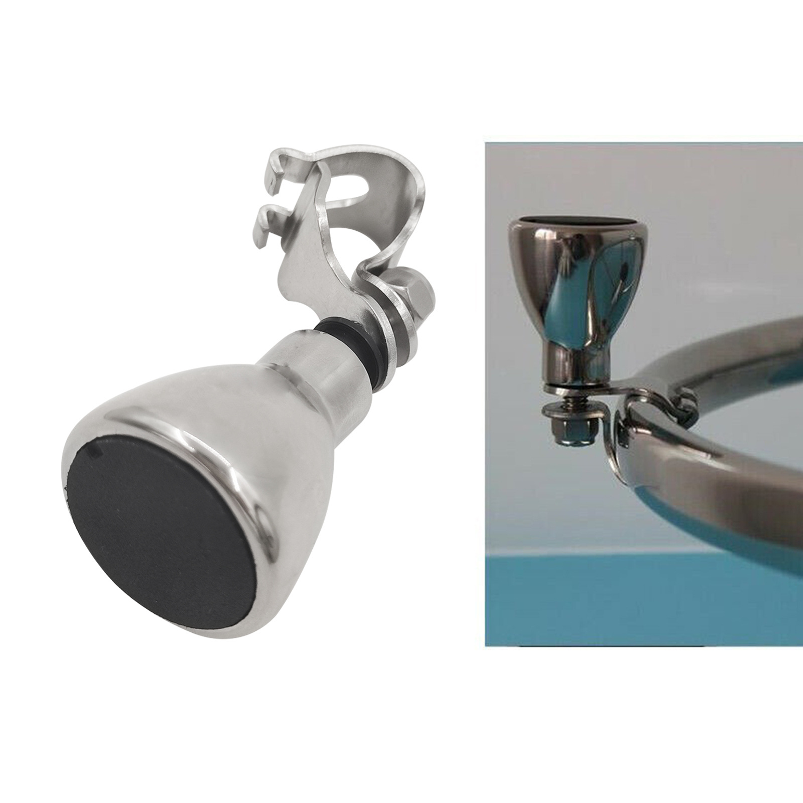 AISHUO | ISURE 스테인레스 스틸 스티어링 휠 부스터 볼 그립 원통형 하단 벨트 나일론 RV 해양 하드웨어 액세서리