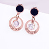 Earrings stainless steel, accessory, wholesale, Japanese and Korean, simple and elegant design, internet celebrity