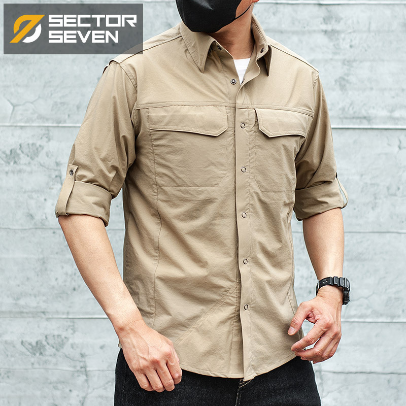 Area 7 Boulder Tactical Shirt Summer and Autumn Army Fan Outdoor Men's Business Multi-Pocket Long Sleeve Casual Shirt Area 7 Boulder Tactical Shirt Summer and Autumn Army Fan Outdoor Men's Business Multi-Pocket Long Sleeve Casual Shirt