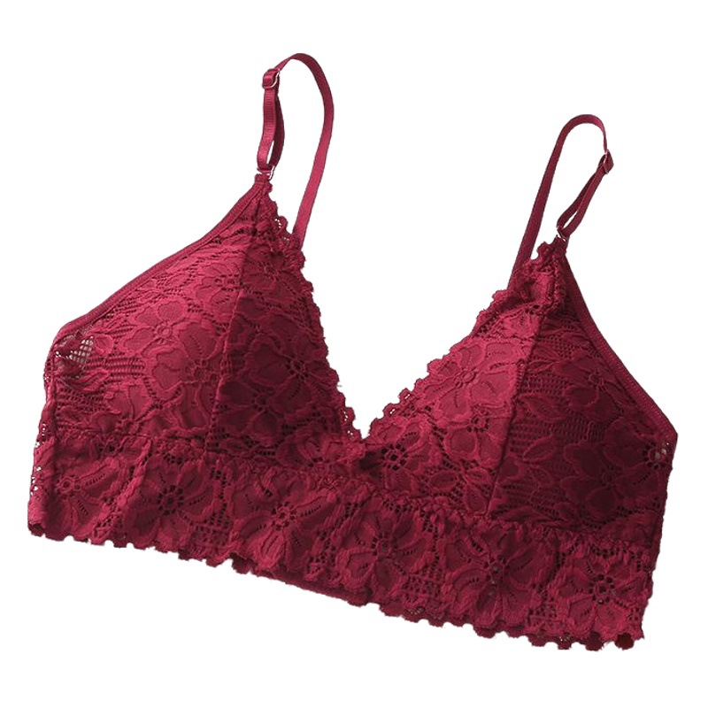 Estilo francés encaje triángulo taza sujetador nuevo otoño Correa belleza espalda delgada base estilo japonés chica ropa interior inalámbrica