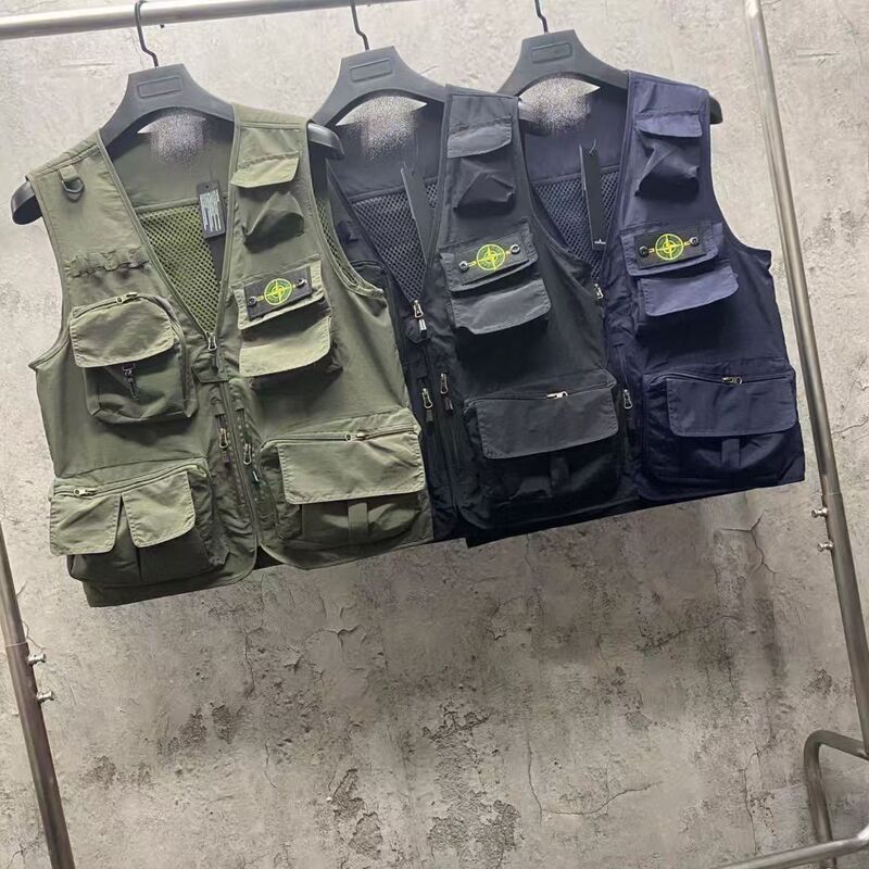 Workwear Photography Outdoor Pocket Vest Summer Casual Stone Island Vest Fishing Workwear Jacket Gilet