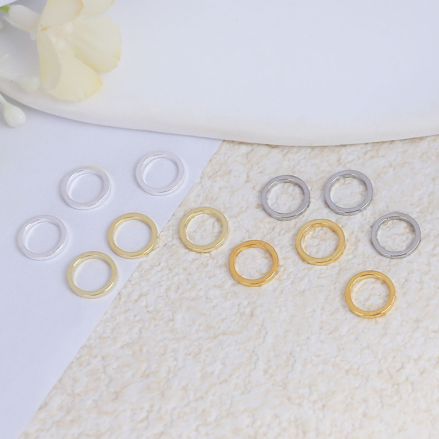 Wholesale 18K Gold-Plated Open and Closed Rings, Color-Preserving End Circles, DIY Connecting Rings, Bracelet and Necklace Jewelry Accessories