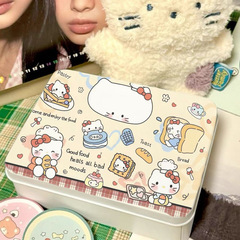 ケイティ猫を焼く収納鉄ケースかわいい高颜値デスクトップ小カード収納ケースinsメモ整理学生