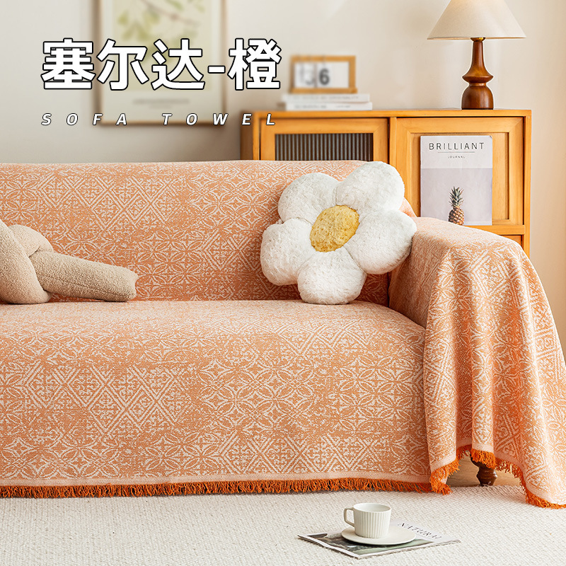 新しいシンプルな無地の厚手ソファタオル、模造綿と麻のソファ防塵布、ワンピースソファカバー、ドロップシッピング対応|undefined