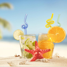 扭曲玻璃吸管波浪形玻璃吸管透明彩色吸管饮用饮料和咖啡