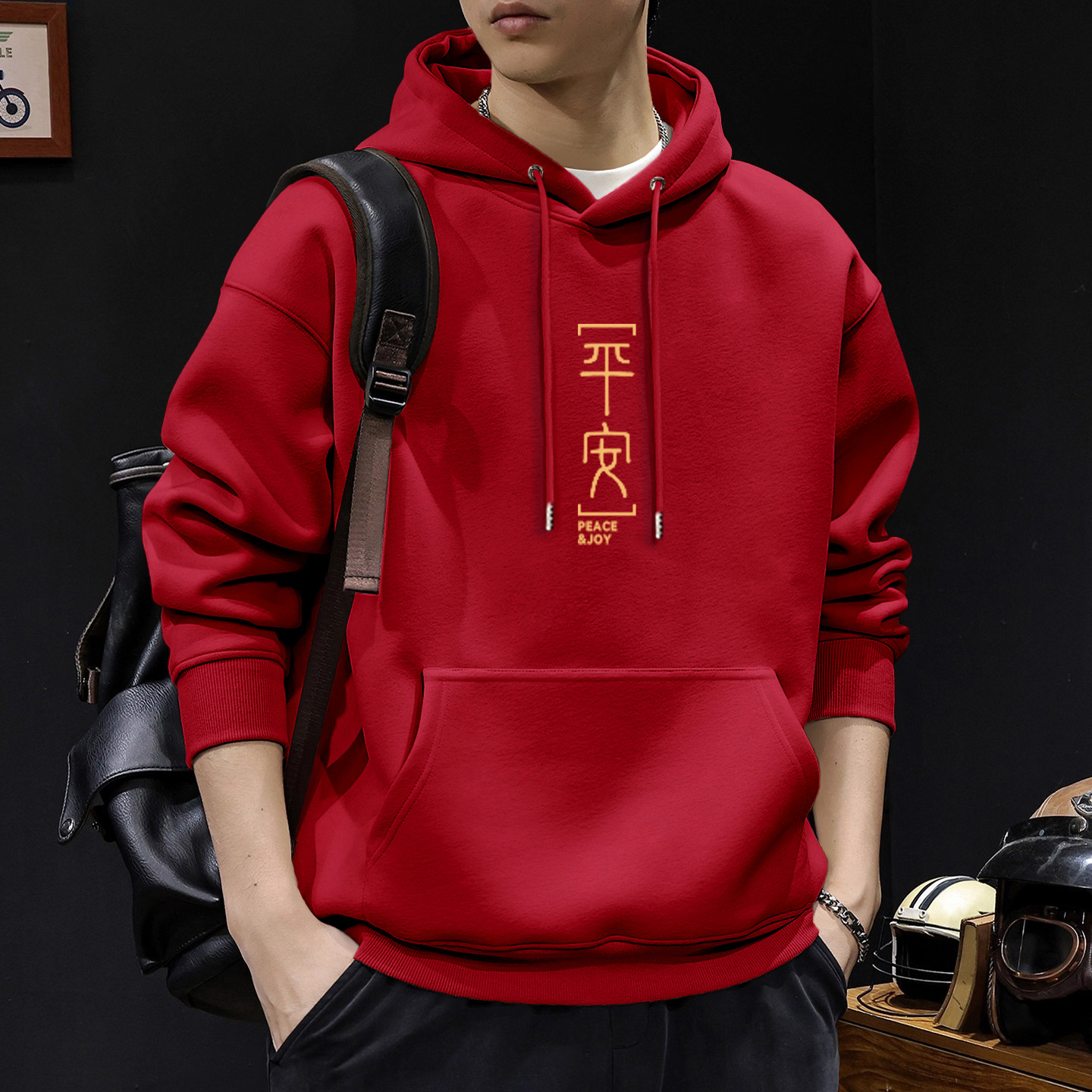 420g pesado chaqueta con sombrero hombre marca de moda de otoño estilo retro americano de alta tendencia guapo chaqueta con sombrero de otoño