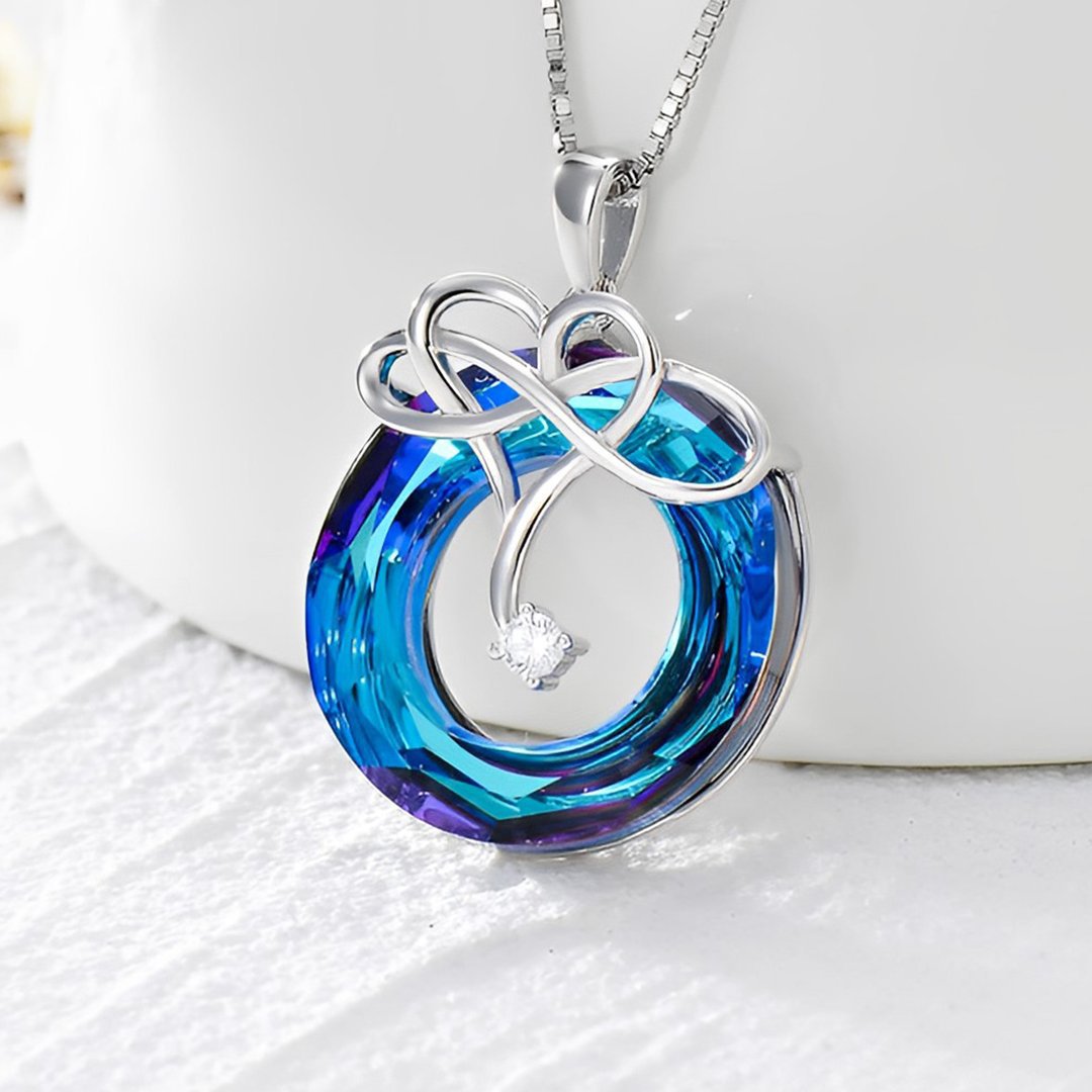 Daily Occasion 925 Sterling Silver Plating Geometric Circle Heart Shape Pendant Necklace