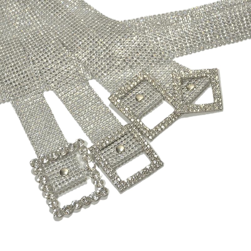 Taobao nuevas mujeres dulce cinturón de diamantes 9 filas rhinestone lleno con incrustaciones cinturón de moda a juego ropa cinturón al por mayor