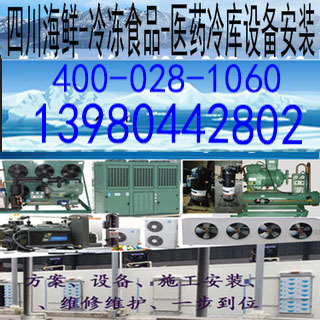 自贡泸州德阳绵阳医药冷冻食品海鲜冷冻冷藏冷库冻库设备机组安装