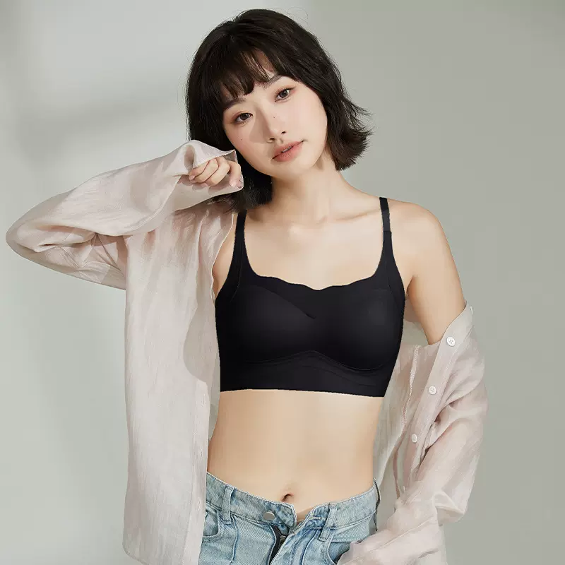 夏季薄款果冻软支撑固定杯无痕内衣显小聚拢透气调整型女士文胸女