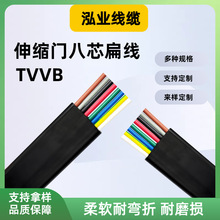 厂家直供伸缩门八芯扁线平方黑色扁平款PVC阻燃无氧铜电线线缆