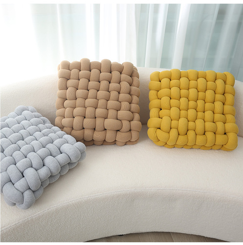 Nordic INS-style knitted wool square woven cushion chair pad seat cushion sofa backrest throw pillow decoration balcony cushion