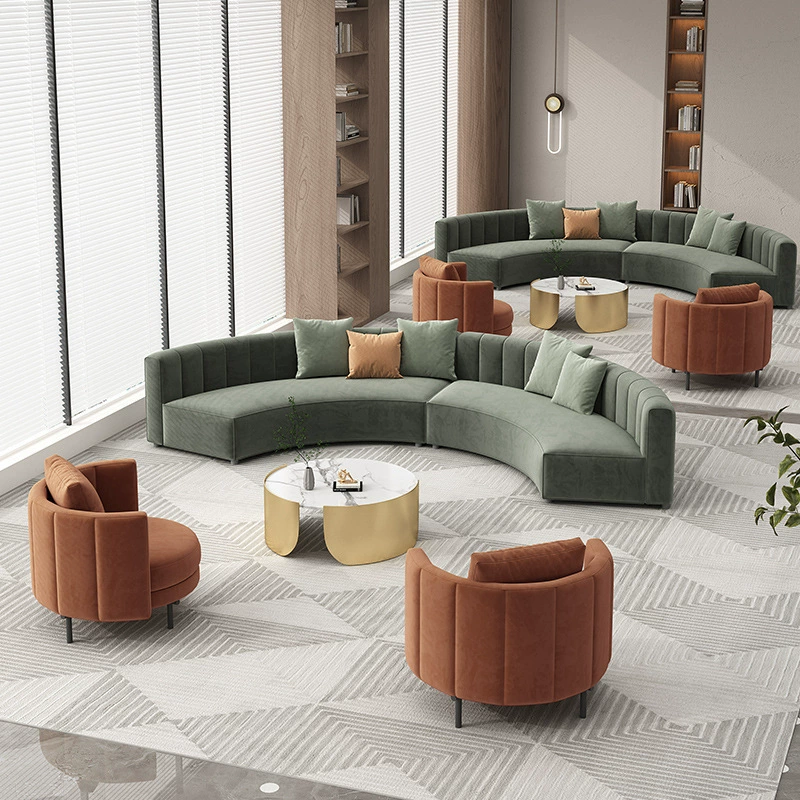 Диван для приема и переговоров, вестибюль отеля, изогнутый VIP-клуб, арочный зал, комбинация диванов для офиса продаж и приема