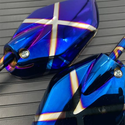 Kawasaki, Silver and Blue – Motorcycle rearview mirror