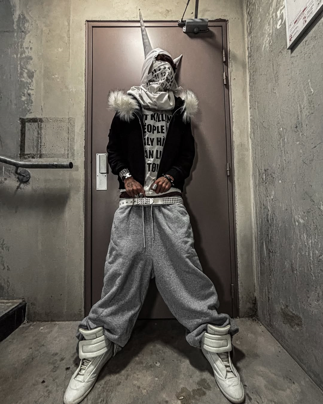 Y2K High Street American Style Fur Collar Printed Hooded Zipper Cardigan Sweatshirt For Men Autumn Winter Design Jacket_voghion.com