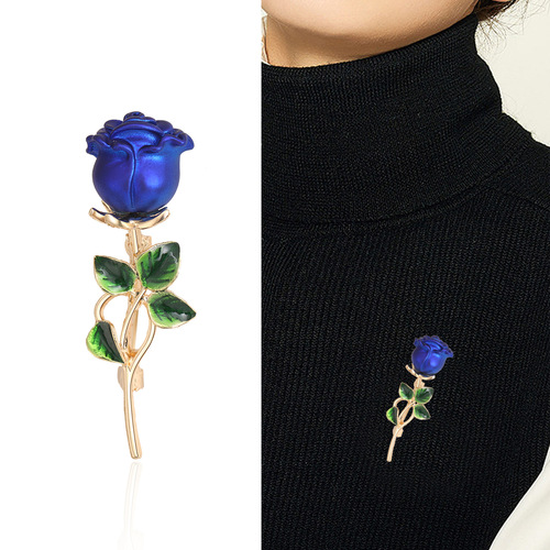 Hot-selling new fashionable and elegant rose brooch Korean style high-end clothing collar pins and accessories