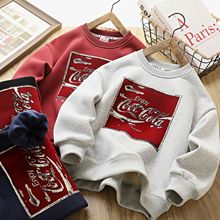 特价一件代发  24冬款童装   加绒 可乐 男童卫衣  儿童上衣