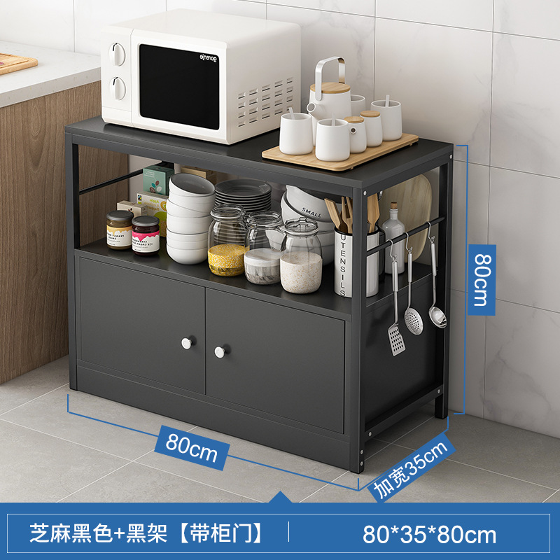 Cocina microondas rack de almacenamiento de suelo hogar multi-capa estante condimento armario de almacenamiento estante de la olla