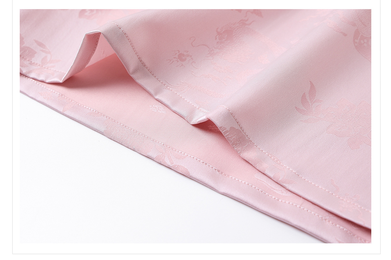 Áo thun nữ tay ngắn lụa tơ tằm jacquard trơn thiết kế đơn giản ZX M400 — Màu trắng chi tiết 45