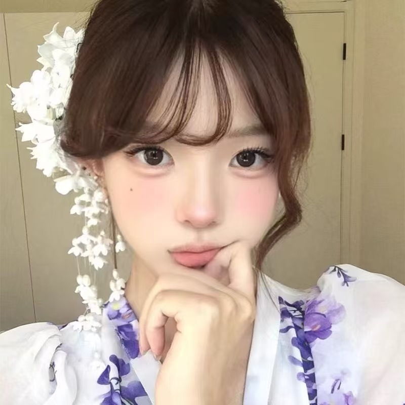 スーパーフェアリーパープルスズランの花タッセルヘアピン女性の頭飾り新中国風の古代スタイルのレトロなヘアピンサイドクリップヘアアクセサリー|undefined