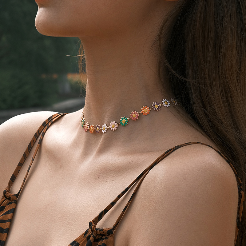 Retro Einfacher Stil Geometrisch Kupfer Perlen Emaille Überzug 18 Karat Vergoldet Halskette display picture 6