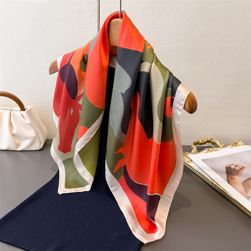 La versión coreana de seda de lujo ligera, bufandas cuadradas, bufandas cuadradas, bufandas cuadradas, bufandas de moda de alta calidad, bufandas de mujer image 1