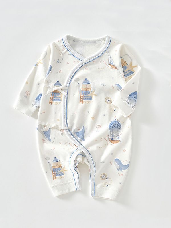 Bebé mono de primavera y otoño ropa puro algodón deshuesado recién nacido monje recién nacido mameluco del bebé