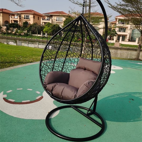 Silla Mecedora Colgante Doble con Estructura Metálica, Móvil y Reclinable, para Parque y Balcón image 3
