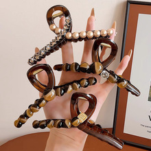 跨境爆款高级感气质抓夹女发夹后脑勺鲨鱼夹子头饰发卡厂家批发