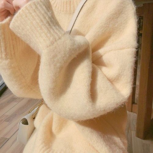 This year's popular best-selling women's autumn and winter new milk cute casual warm lazy style inner knitting sweater