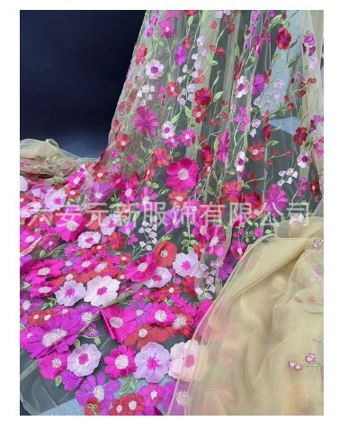 2023 nuevo europeo y americano transfronterizo Amazon colorido pastoral vestido de bola flor noche floral Correa fiesta