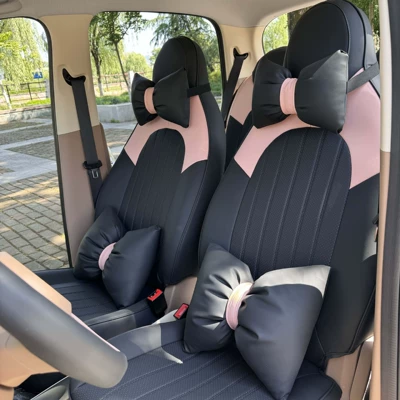 the Fourth Generation Wuling Hongguang Miniev: Modelə uyğun (Original) oturacaq örtükləri - deluxe-edition-black-pink-four-door-version-wuling-mini-rear-all-inclusive