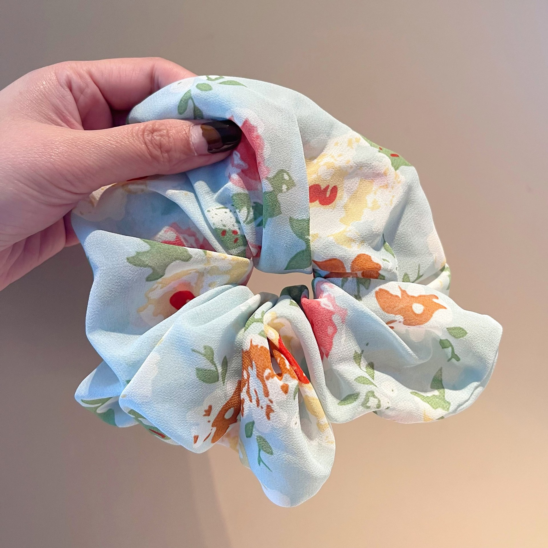 Mori tela vintage hilo salchicha anillo primavera y verano francés elegante 2023 nueva playa señora pintura al óleo estilo de impresión accesorios para el cabello