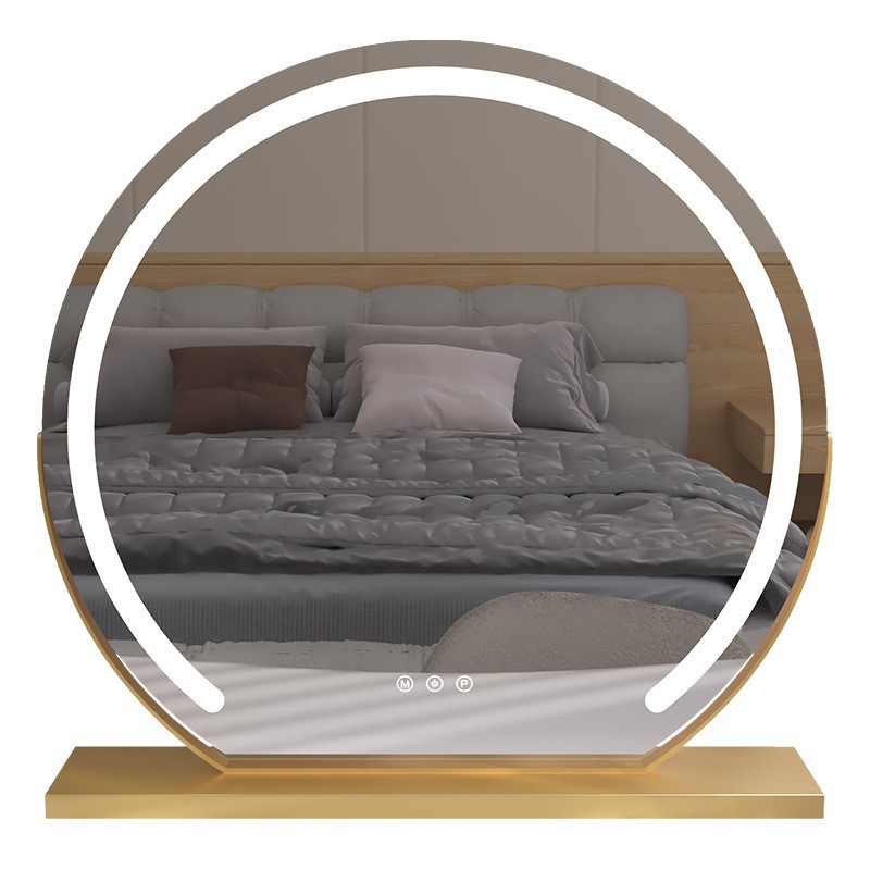 Espejo de maquillaje LED con lámpara de escritorio, espejo de vestir inteligente doméstico especial, espejo de maquillaje de dormitorio grande.