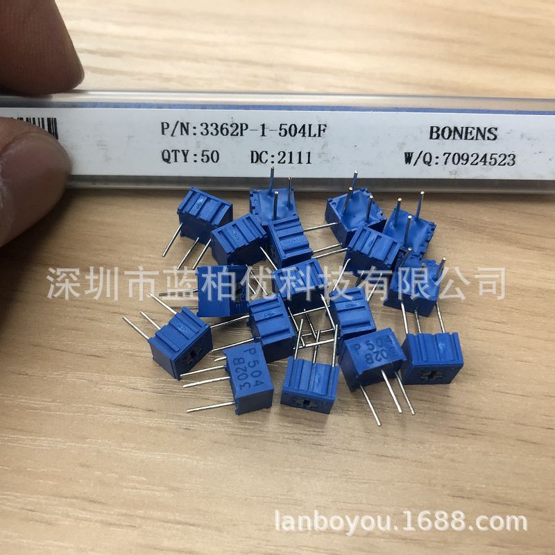 直插件 3362P可调电阻 可变微调电位器 3362P-1-504LF 3362P-500K
