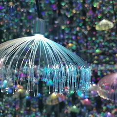 led小水母燈戶外星空藝術館燈七彩變色魔幻屋光纖氣氛裝飾燈