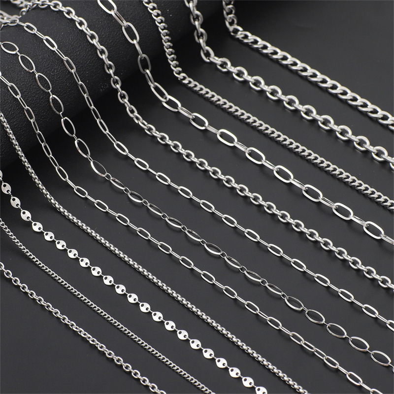 diy material stainless steel 304 titanium steel chain key chain billboard chain bag chain jewelry thin chain