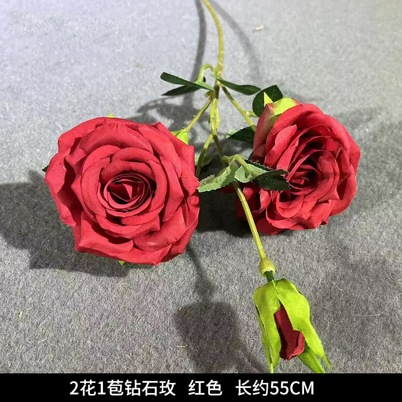 红色仿真花婚礼婚庆场地场景布置道具仿真花束花艺装饰花假花批发|undefined
