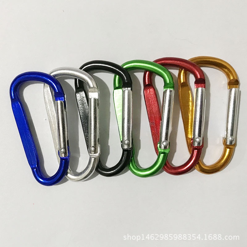 Manufacturer Wholesale No. 5 D-Shaped Flattened Aluminum Alloy Outdoor Quick-Release Carabiner Climbing Multi-Functional Buckle