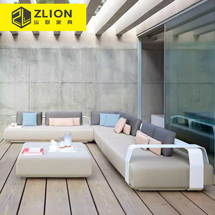 Outdoor Villa Terrace Sofa Combination Hotel Courtyard Garden Metal Sofa Furniture Outdoor B&B Balcony Sofa