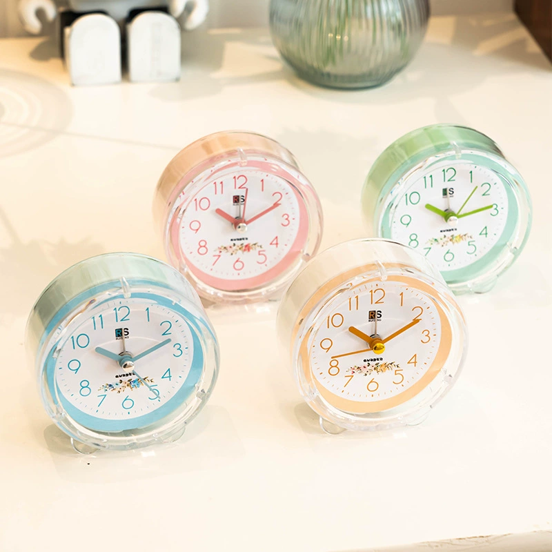 Завод продаж круглый пластиковый будильник студент с свет конфеты цвет часы мультфильм ясно и легко носить с собой будильник