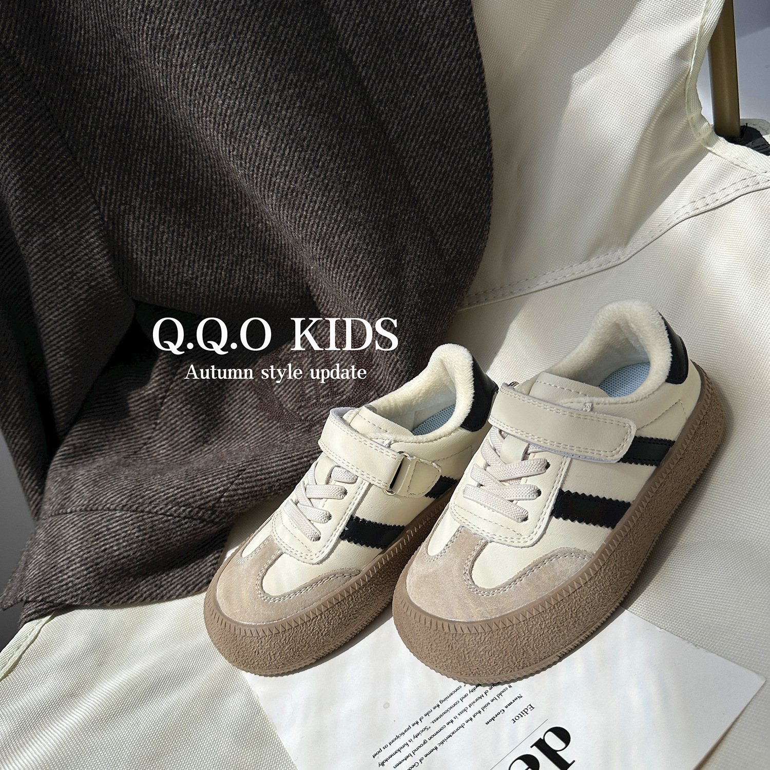 QQO Scarpe per bambini 2023 Autunno e Inverno Nuovi bambini Scarpe basse da tavolo Scarpe casual da ragazzo Moda per ragazze peluche_voghion.com
